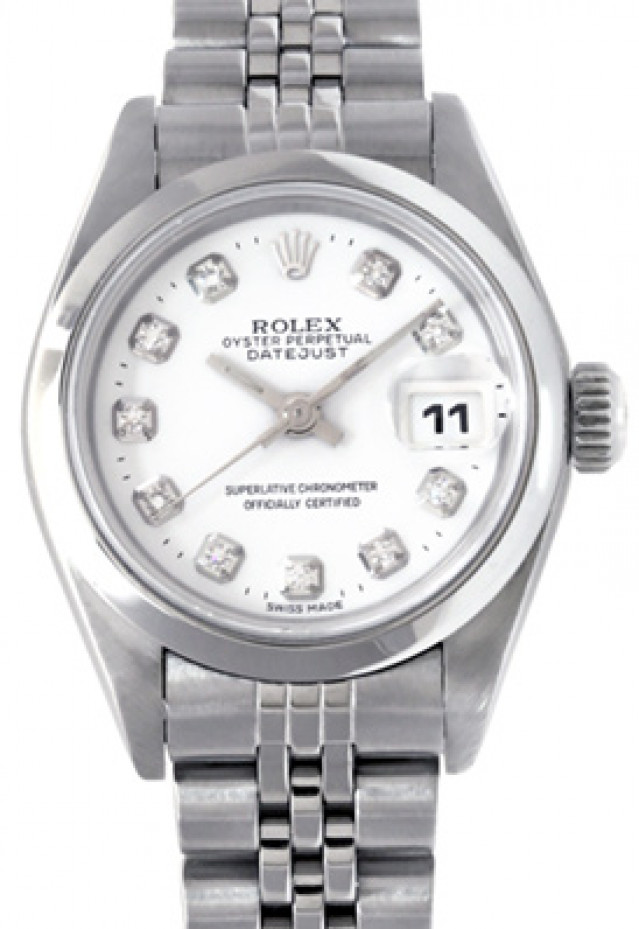 Rolex 69190 Steel on Jubilee, Smooth Bezel White Diamond Dial