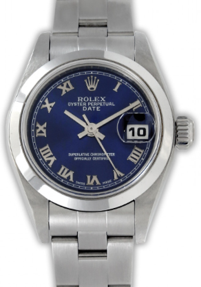 Rolex 79160 Steel on Oyster, Smooth Bezel Blue with Silver Arabic