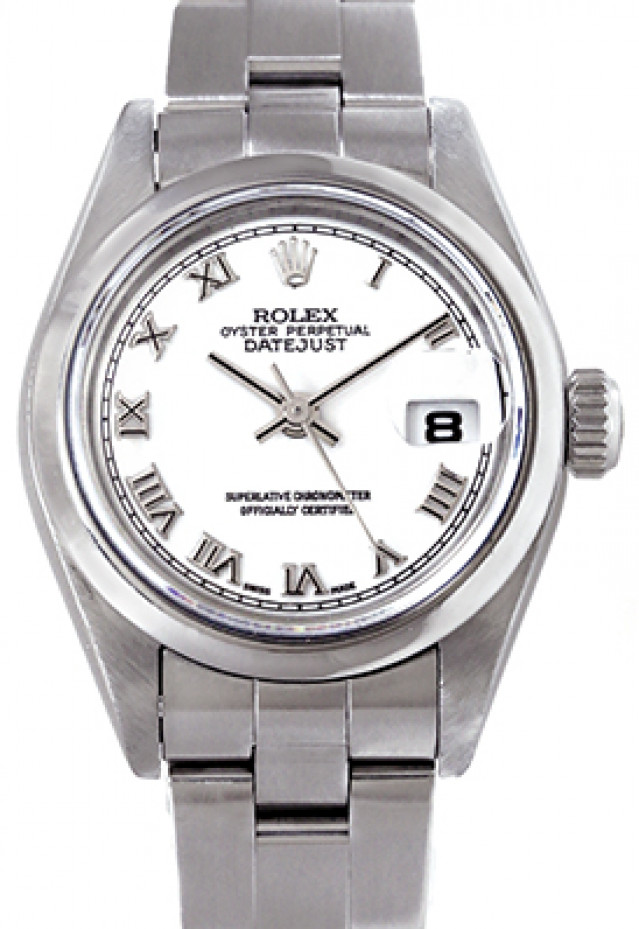 Rolex 79160 Steel on Oyster, Smooth Bezel White with Silver Roman