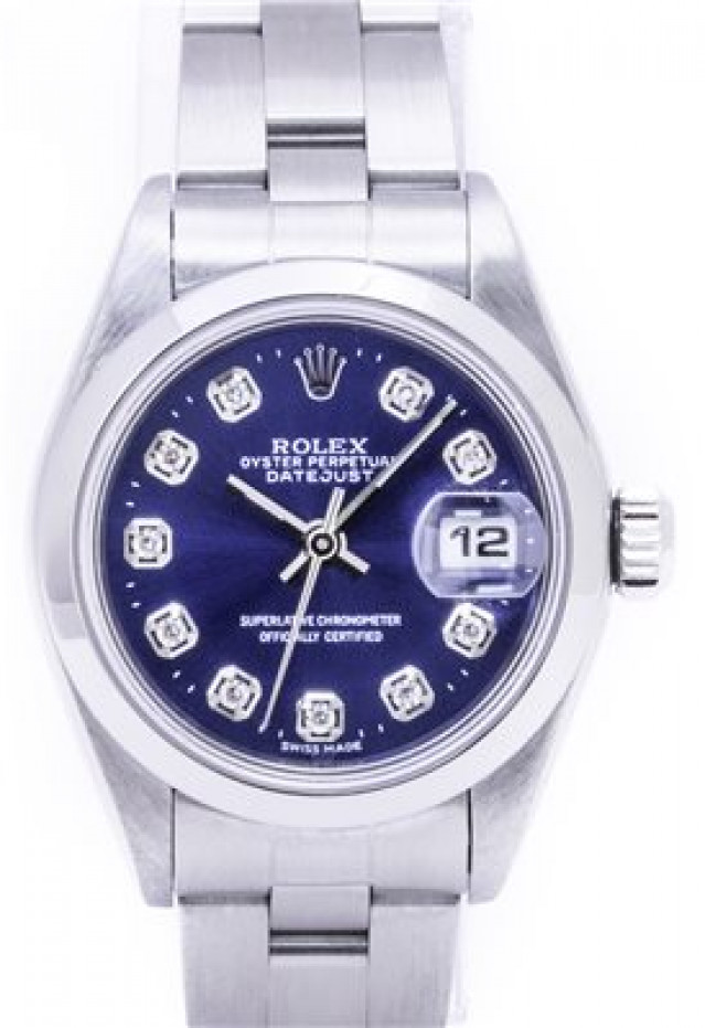 Rolex 79160 Steel on Oyster, Smooth Bezel Blue Diamond Dial