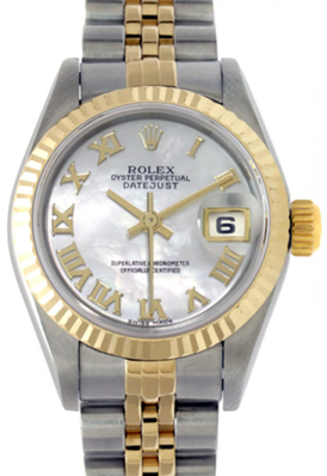 Rolex 79173 Yellow Gold & Steel on Jubilee, Fluted Bezel Mother Of Pearl White Diamond Dial