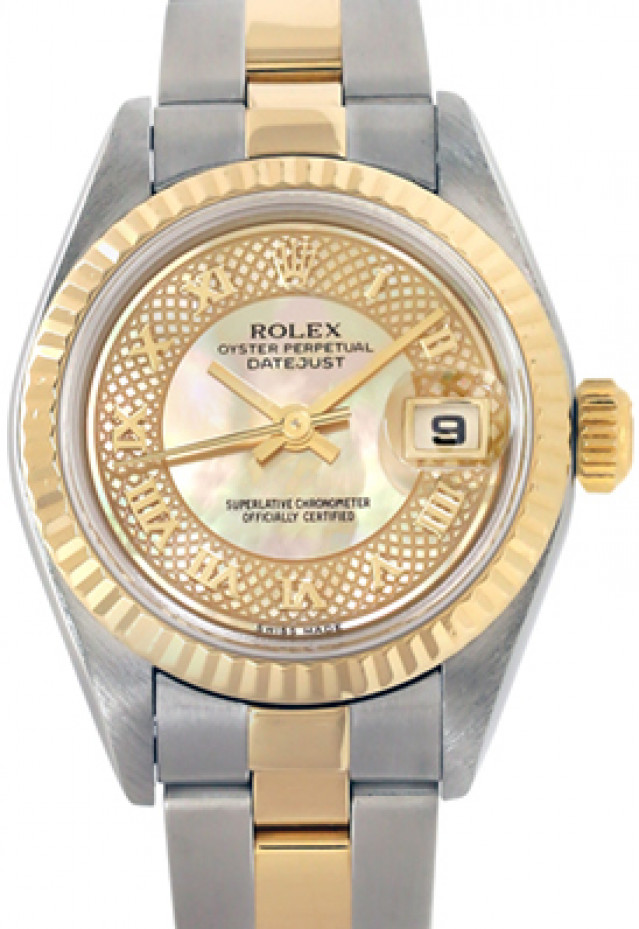 Rolex 79173 Yellow Gold & Steel on Jubilee, Fluted Bezel Mother Of Pearl Champagne Diamond Dial
