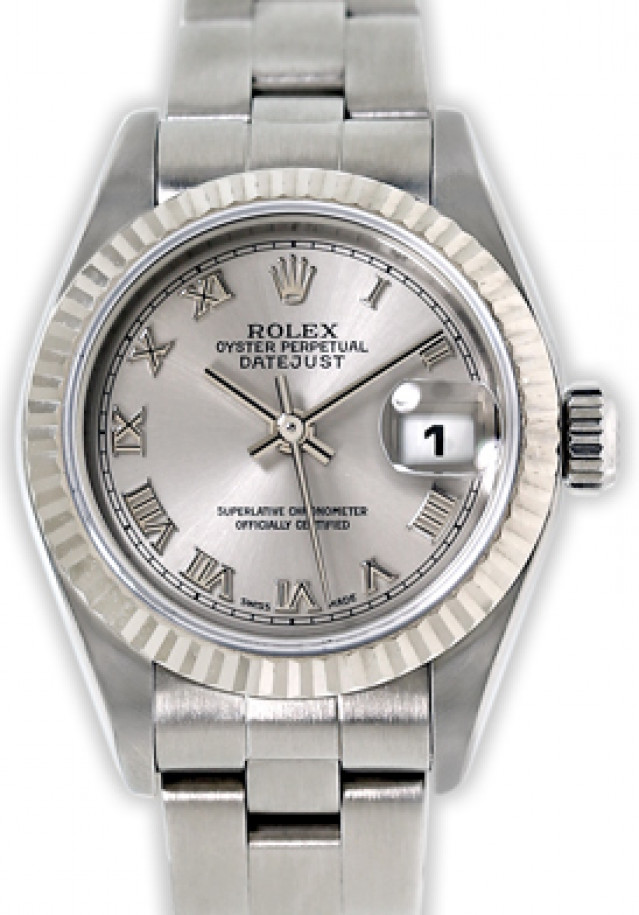 Rolex 79174 White Gold & Steel on Oyster Steel with Silver Roman