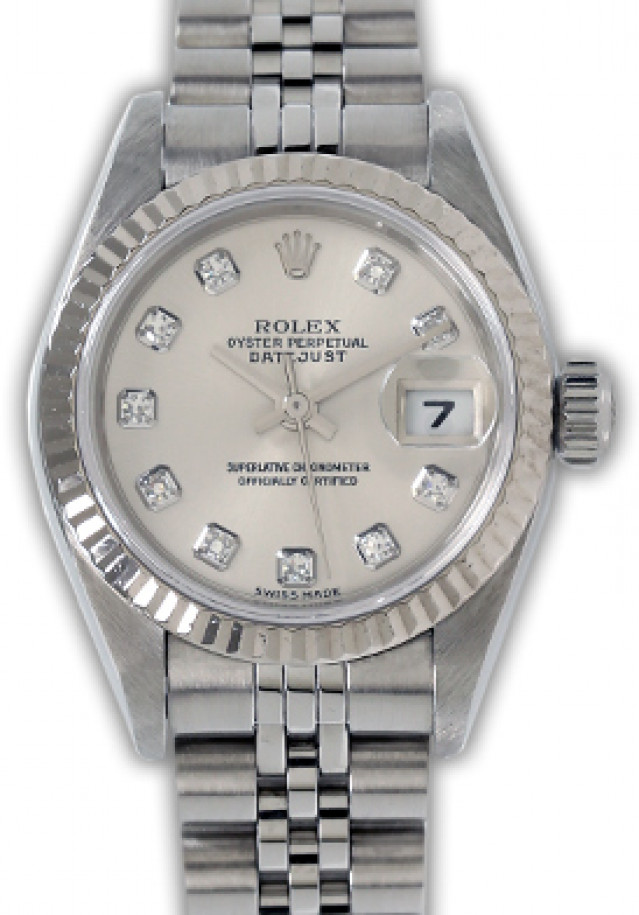 Rolex 79174 White Gold & Steel on Oyster Steel Diamond Dial