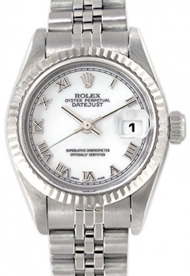 Rolex 79174 White Gold & Steel on Jubilee White with Silver Roman