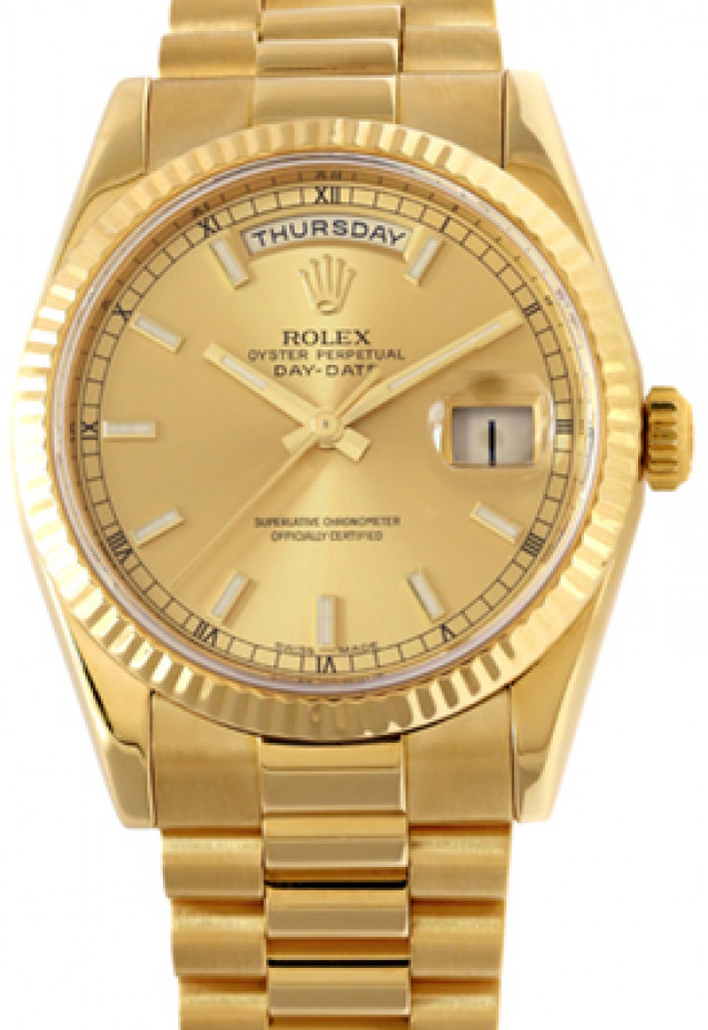 Gold on President Rolex Day-Date 118238 36 mm