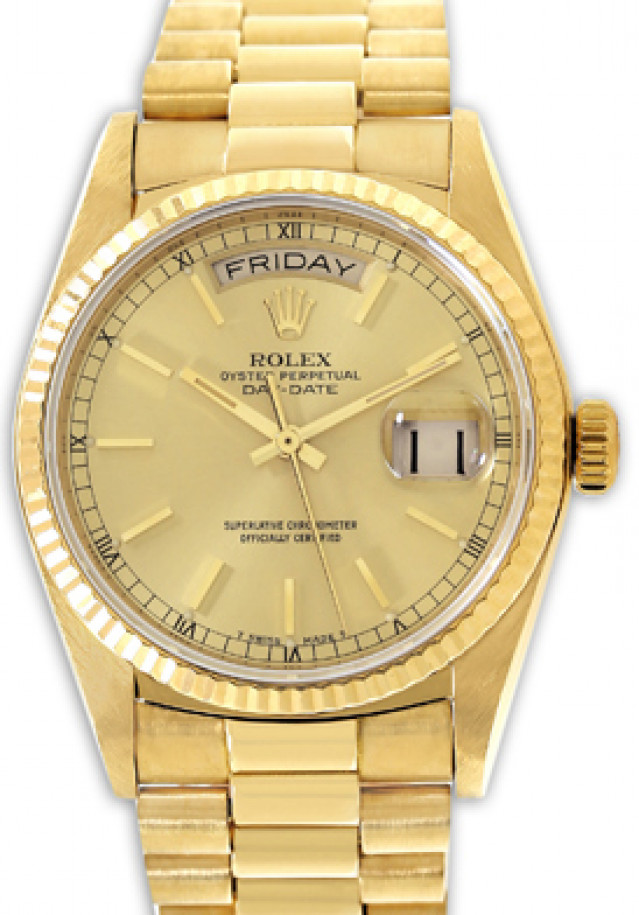 Used Rolex President Day-Date 18038 Gold Champagne