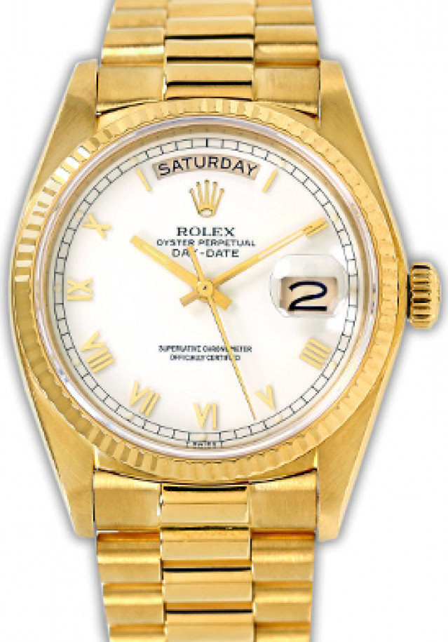 Rolex Day-Date 18038 Gold White 1980