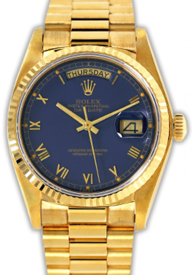 President Rolex Day-Date 18038 Gold Blue 1980