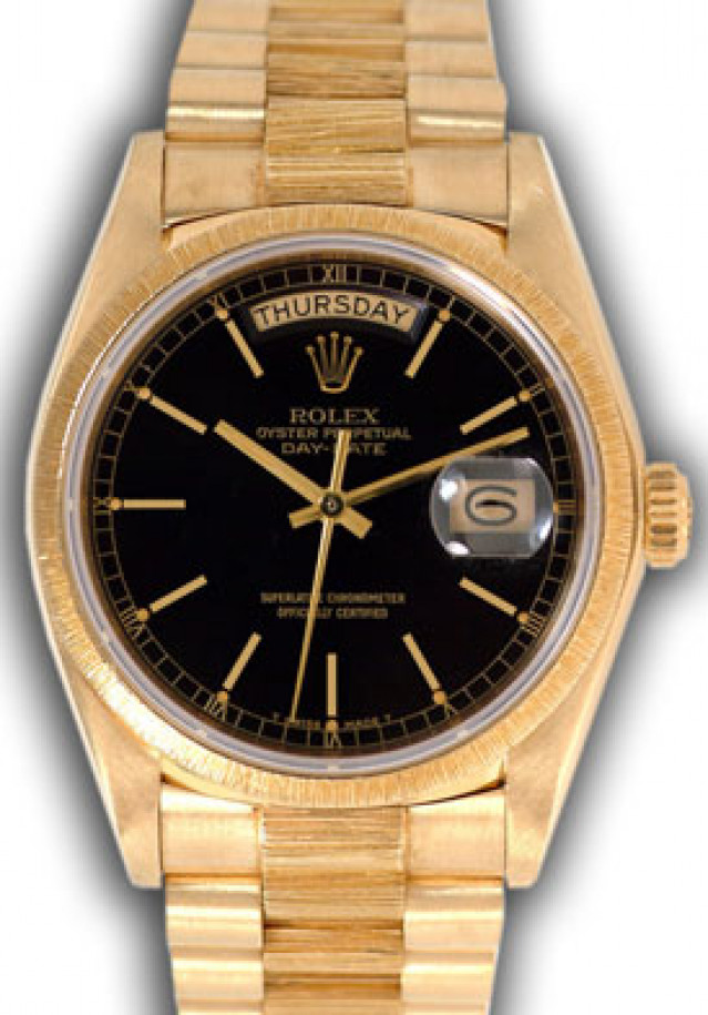 Rolex Day-Date 18078 Gold Black 1980