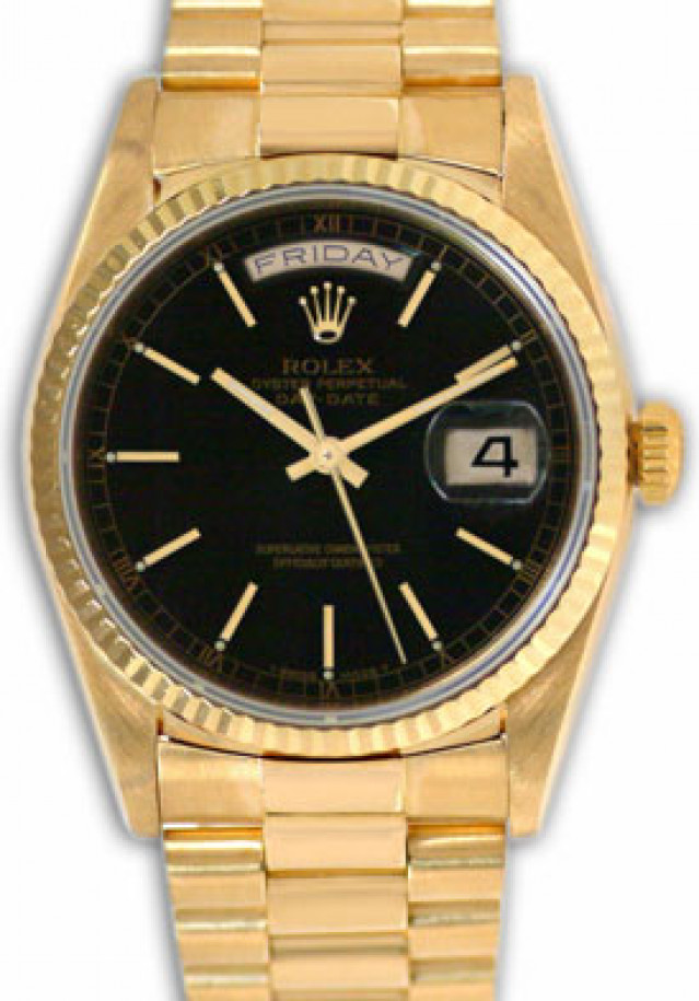 Rolex Day-Date 18238 Gold Black 1991