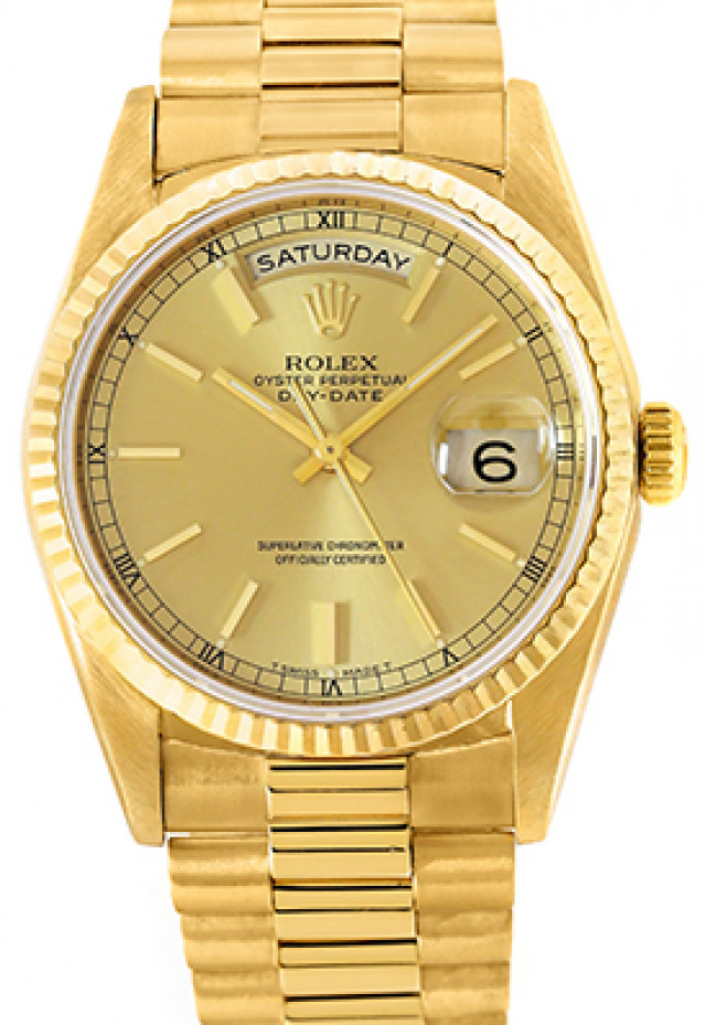 President Rolex Day-Date 18238 Gold Champagne 1990