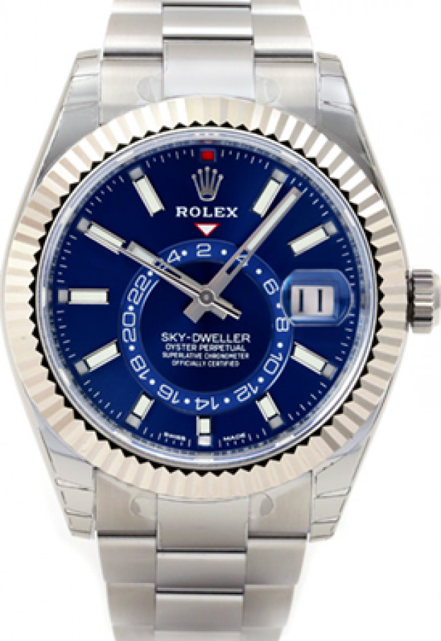 Rolex 326934 White Gold & Steel on Oyster Blue with Luminous Index