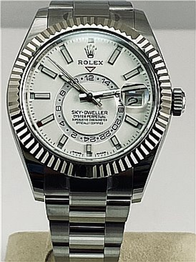 Rolex 326934 White Gold & Steel on Oyster White with Luminous Index on Steel