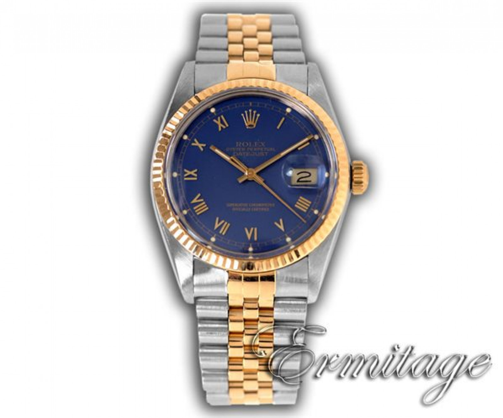 Pre-Owned Rolex Datejust 16013 Gold & Steel with Blue Dial