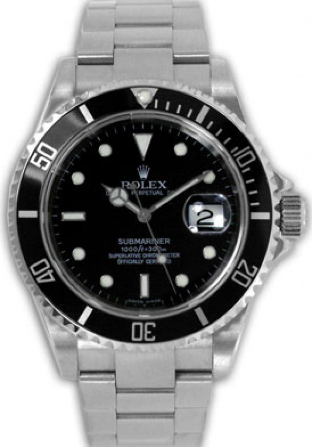 Pre-Owned Steel Rolex Submariner 16610 T Year 2006
