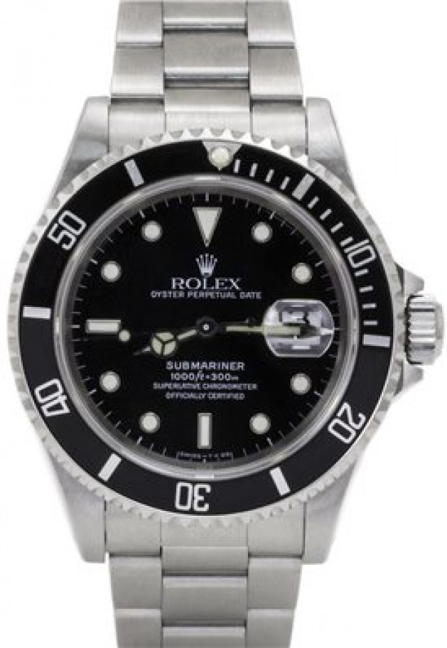 40 mm Rolex Submariner 16610 Steel on Oyster Pre-Owned
