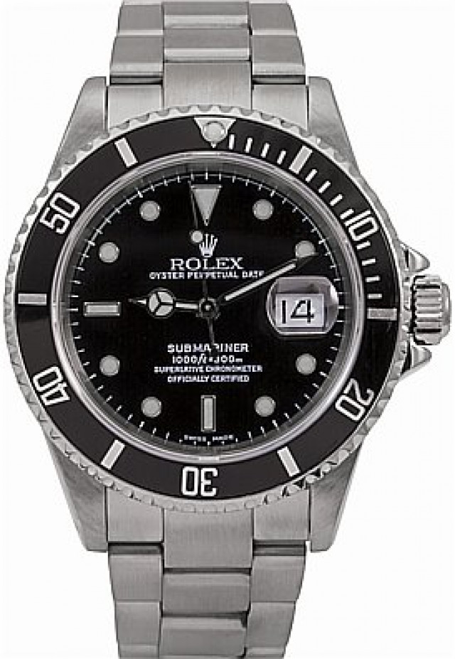 2000 Steel Black Bezel & Dial Rolex Submariner 16610