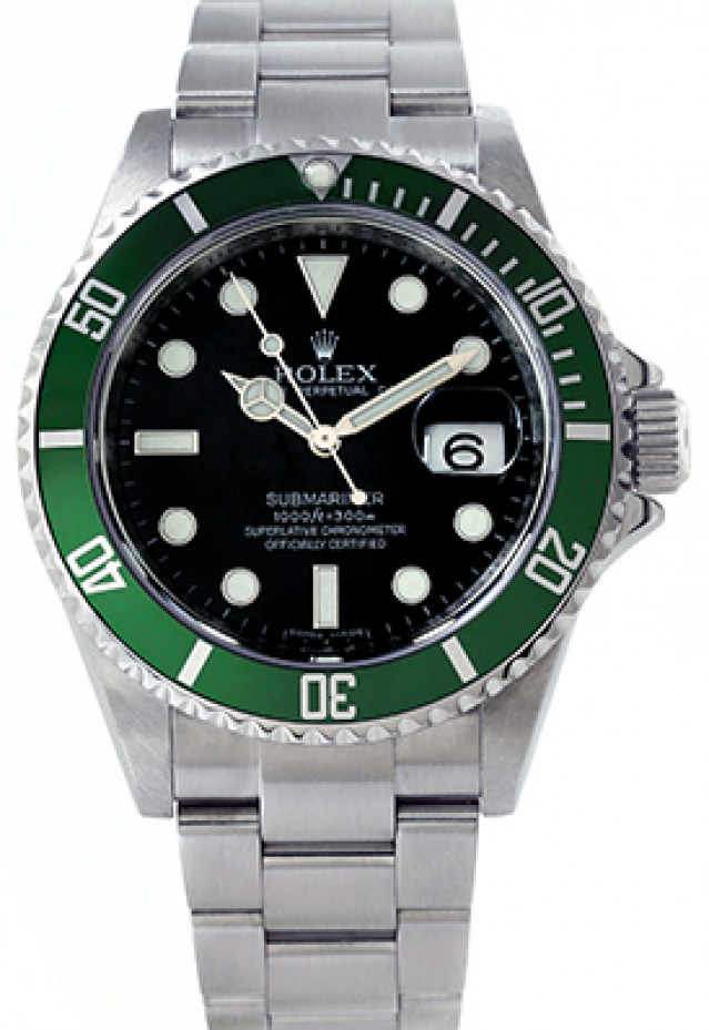 2011 Rolex Submariner 16610LV with Green Bezel & Black Dial