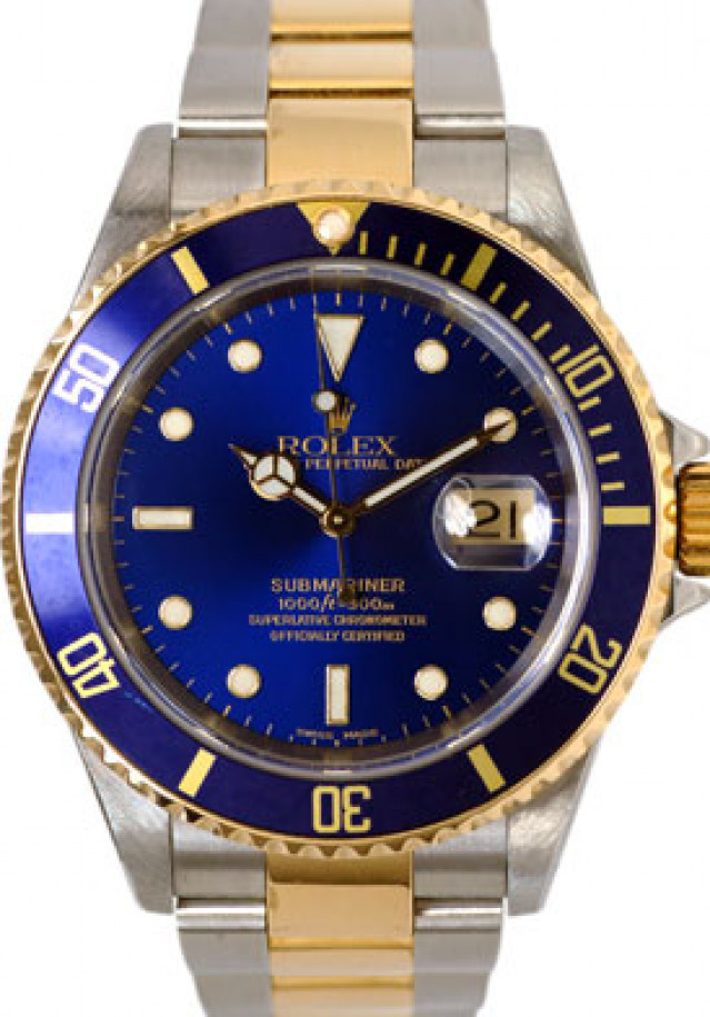 Rolex Submariner 16613 Gold & Steel Blue Style 2003