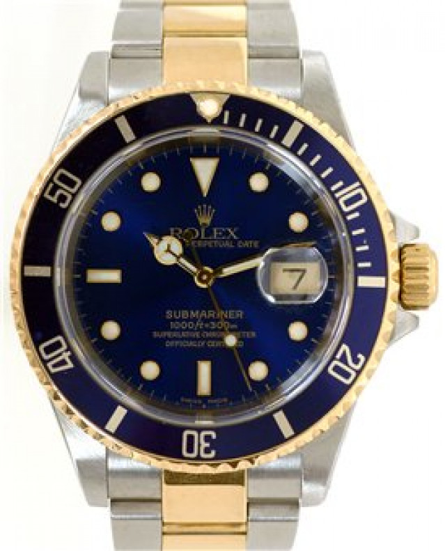 Blue Rolex Submariner 16613 Gold & Steel 2001