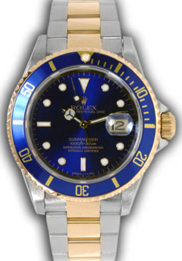 Rolex Submariner 16613 Gold & Steel Blue 1996