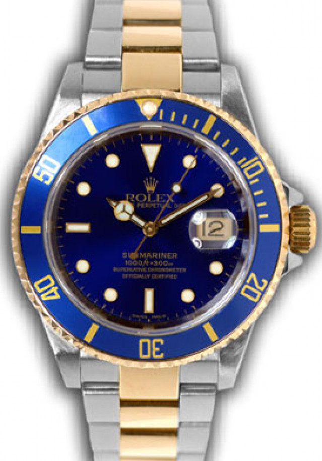 Rolex Submariner 16613 Gold & Steel Blue 2001