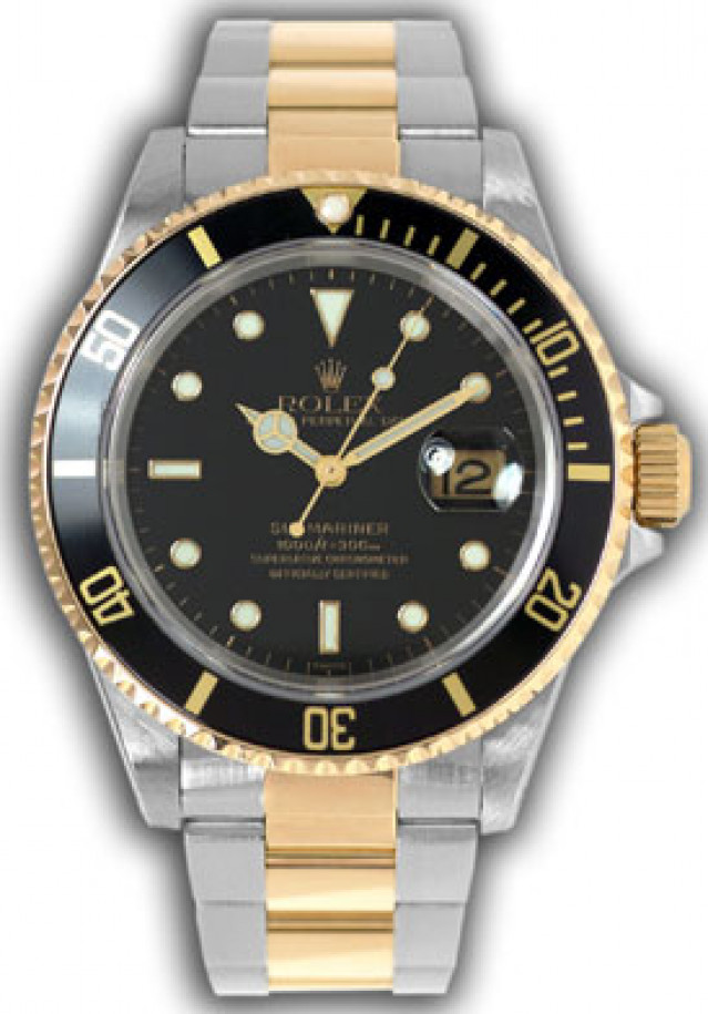 Rolex Submariner 16613 Gold & Steel Black 1997