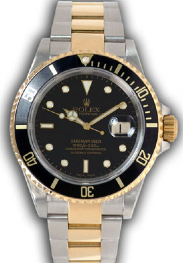 Rolex Submariner 16613 Gold & Steel Black Dial 2001