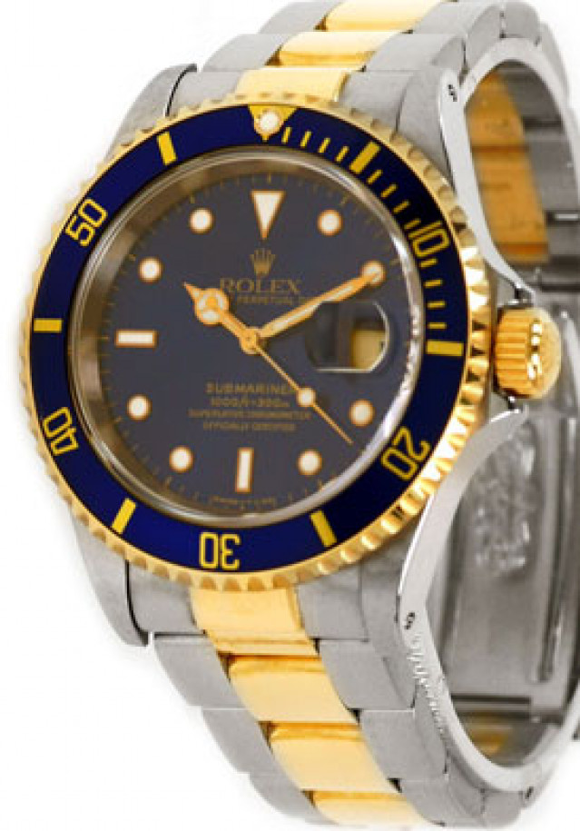 Blue Rolex Submariner 16613 Gold & Steel 1995