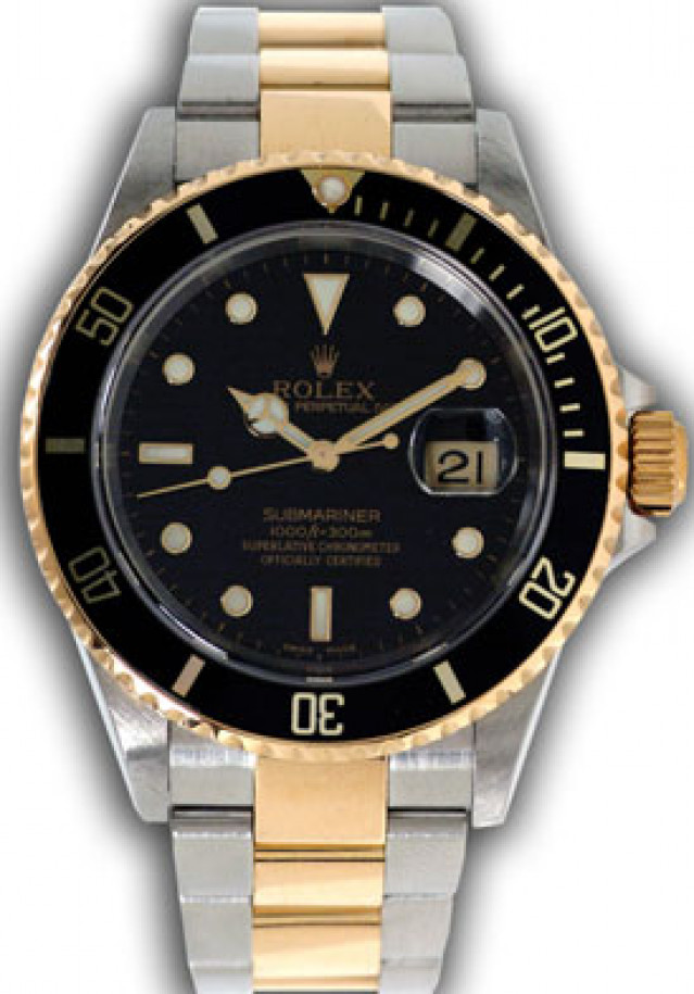 Used Rolex Submariner 16613 T Gold & Steel Black 2004