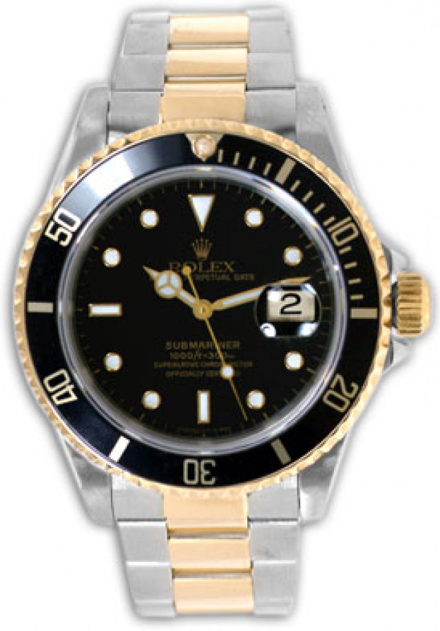Rolex Submariner 16613 Gold & Steel Black 1993