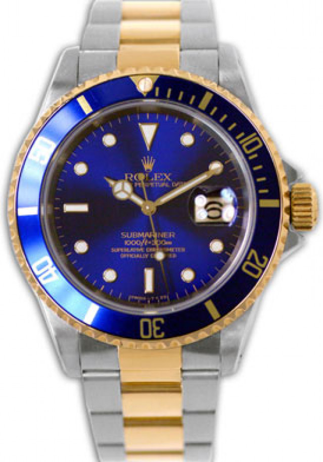 Blue Rolex Submariner 16613 Gold & Steel 1998