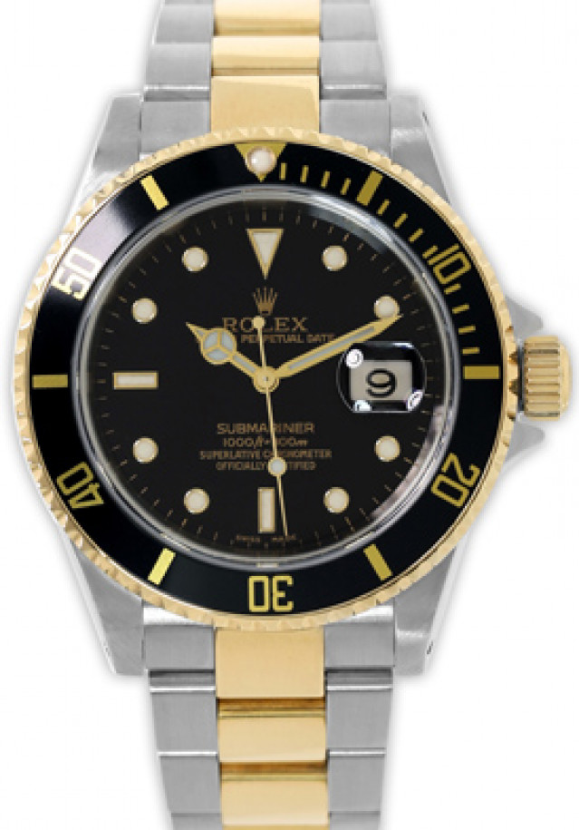 Rolex Submariner 16613 Gold & Steel Black Dial 2002