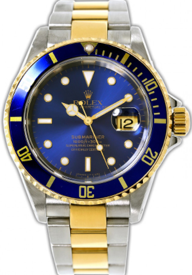 Blue Rolex Submariner 16613 Yellow Gold & SS