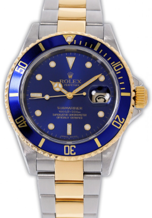 Rolex Submariner 16613 T Gold & Steel With Blue Dial Oyster