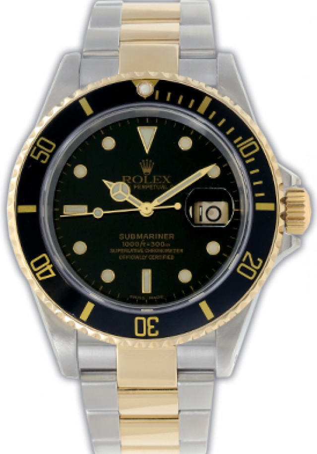 Rolex Submariner 16613 Gold & Steel Black 2002