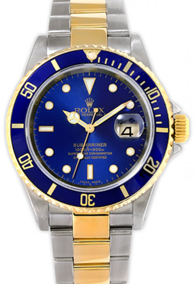 Rolex Submariner 16613 Gold & Steel Blue Year 2001