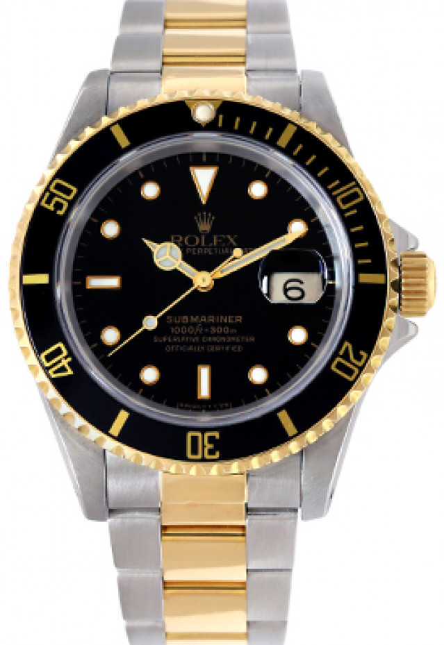 Rolex Submariner 16613 Gold & Steel Black Dial 1990