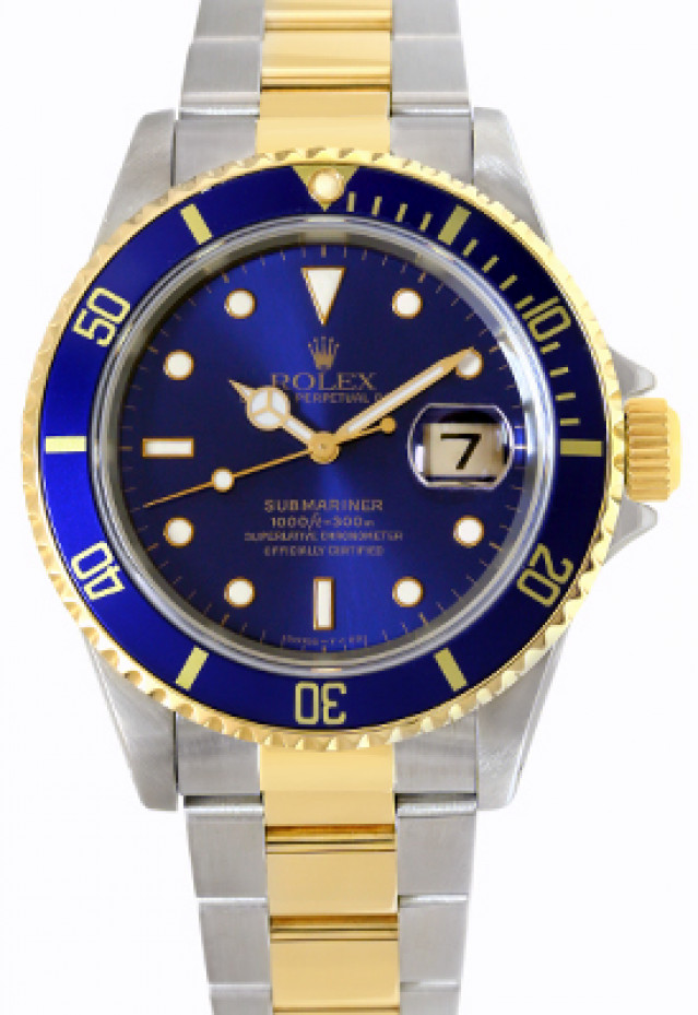 Rolex Submariner 16613 Gold & Steel Blue 1998
