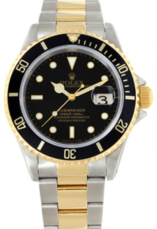 Pre-Owned Rolex Submariner 16613 Blue Gold & Steel