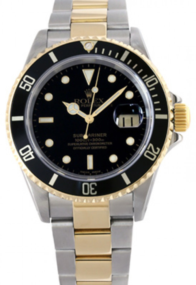 Pre-Owned Rolex Submariner 16613 with Blue Bezel