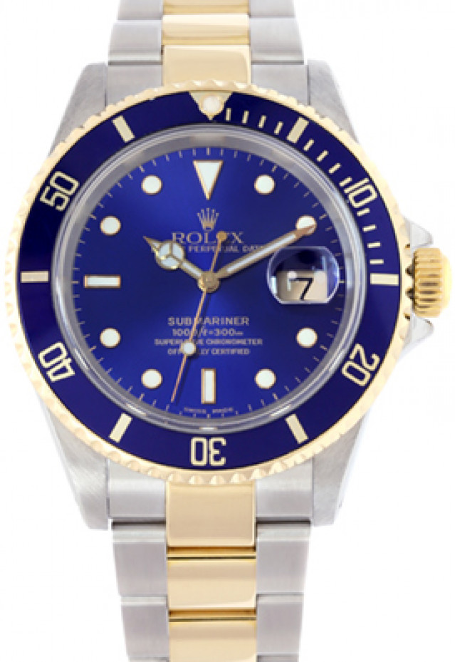 Blue Ceramic Rolex Submariner 16613 Quickset Date