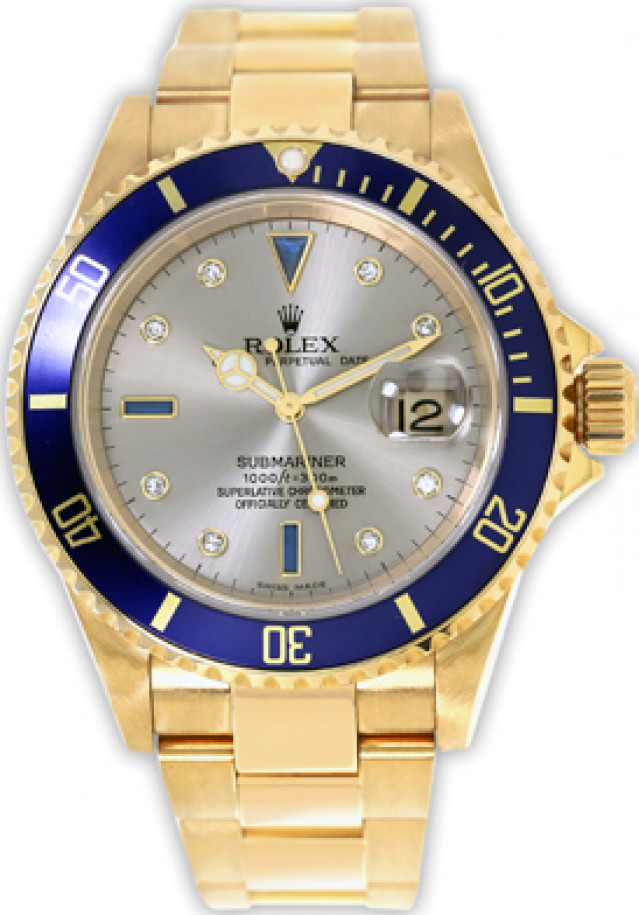 Rolex 16618 Yellow Gold on Oyster Slate Diamond Dial