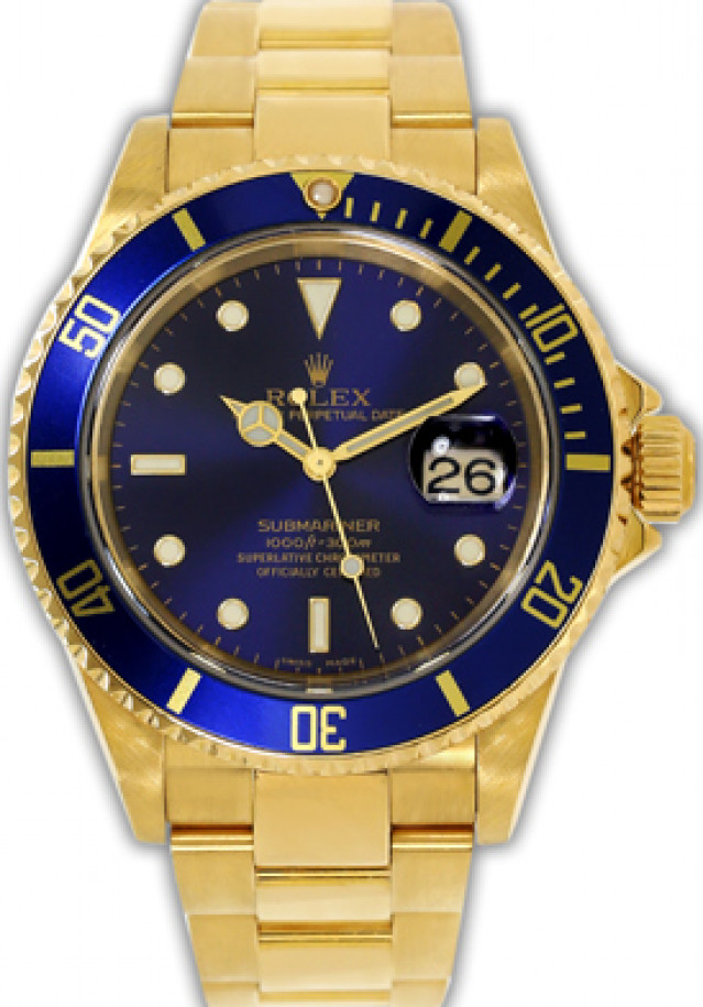 Gold Rolex Oyster Perpetual Submariner 16618 T
