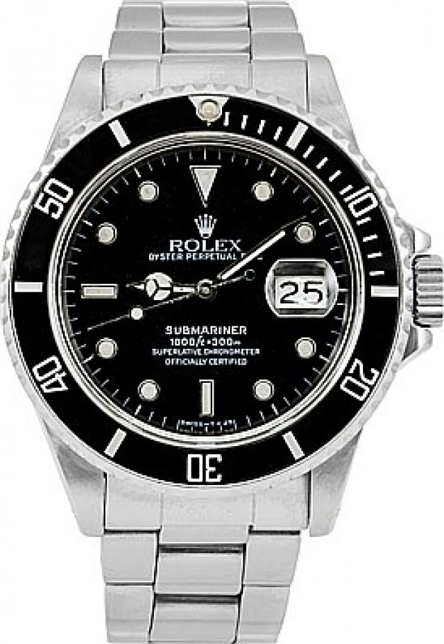 1987 Black Rolex Submariner Ref. 168000