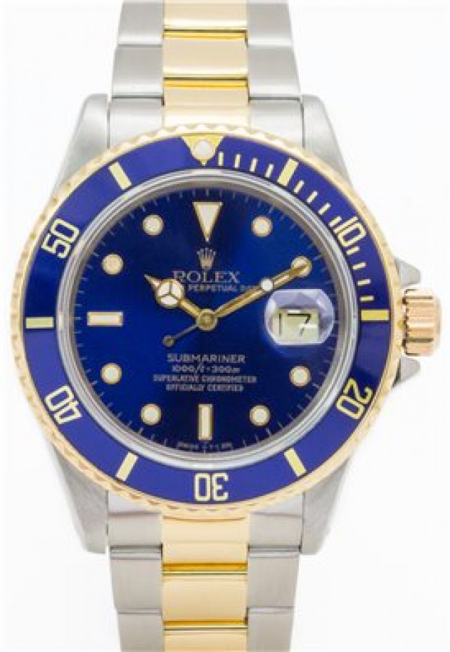 Rolex 16803 Yellow Gold & Steel on Oyster Blue