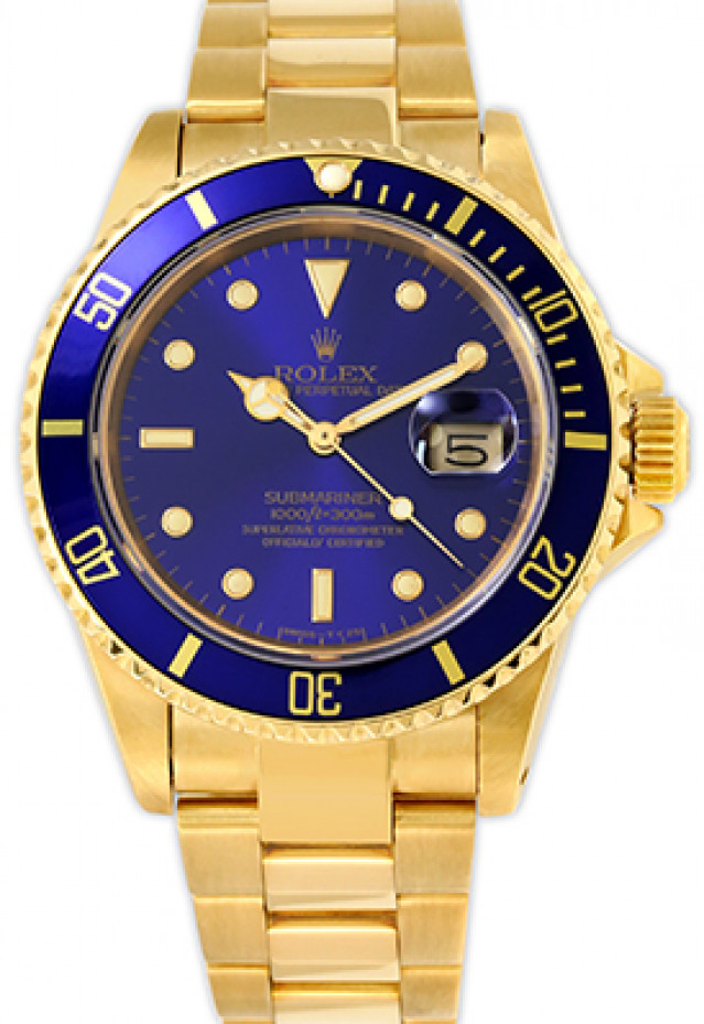 Rolex 16808 Yellow Gold on Oyster Blue