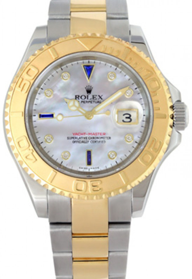 Rolex 16623 Yellow Gold & Steel on Oyster Mother Of Pearl White Diamond Dial