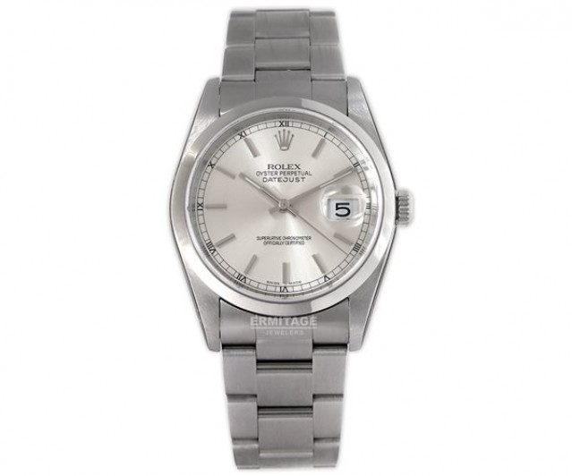 Rolex 16200 Steel on Oyster, Smooth Bezel Steel with Silver Index